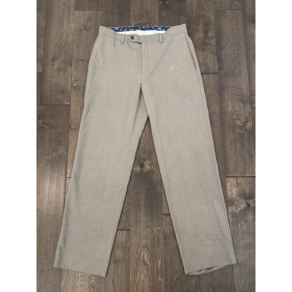 Lauren Ralph Lauren Mens Tan Flat Front Dress Pants 32x30 Stretch Trouser Tan